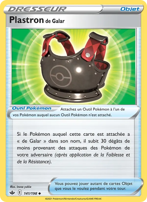 141/198 - Plastron de Galar — Carte Pokémon Règne de Glace 141/198