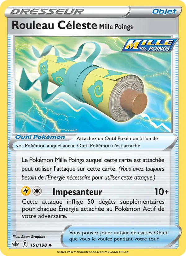 151/198 - Rouleau Céleste Mille Poings — Carte Pokémon Règne de Glace 151/198