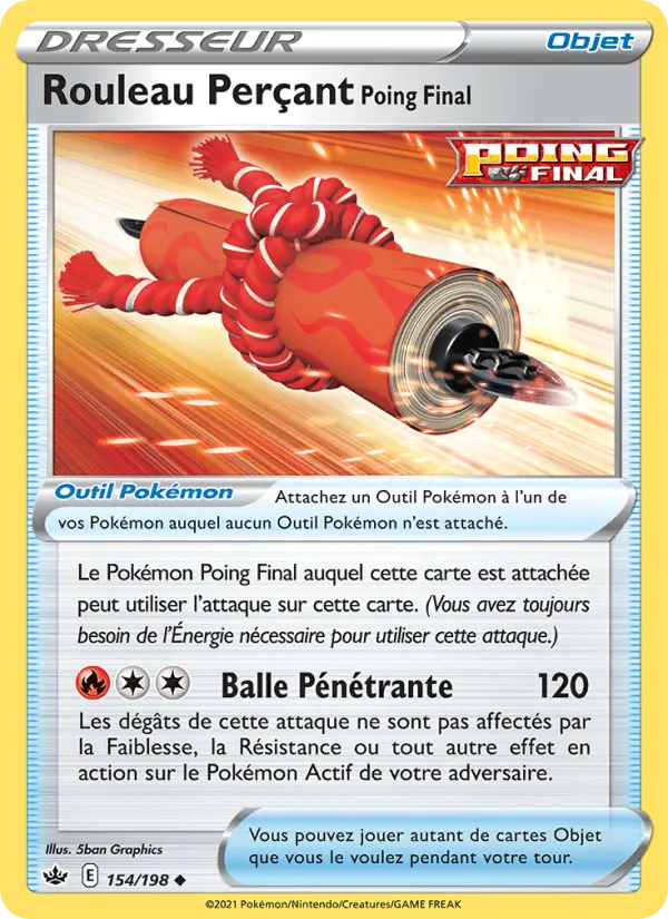 154/198 - Rouleau Perçant Poing Final — Carte Pokémon Règne de Glace 154/198