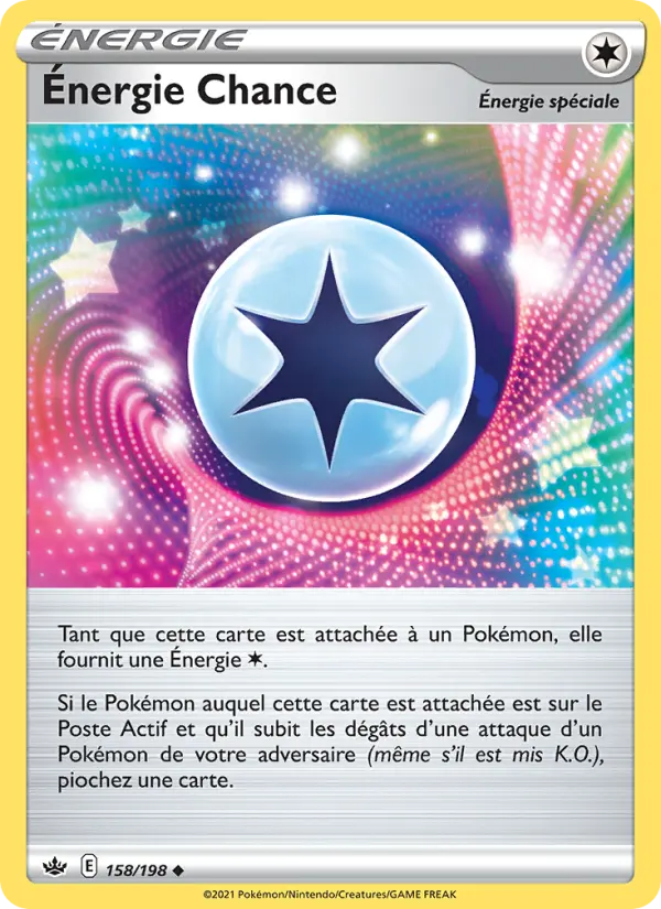 158/198 - Énergie Chance — Carte Pokémon Règne de Glace 158/198