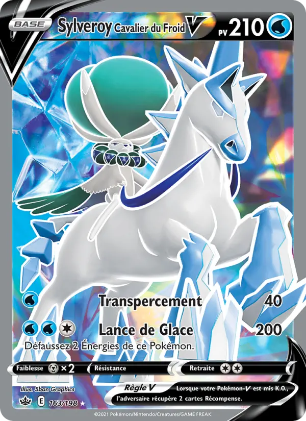 163/198 - Sylveroy Cavalier du Froid V — Carte Pokémon Règne de Glace 163/198