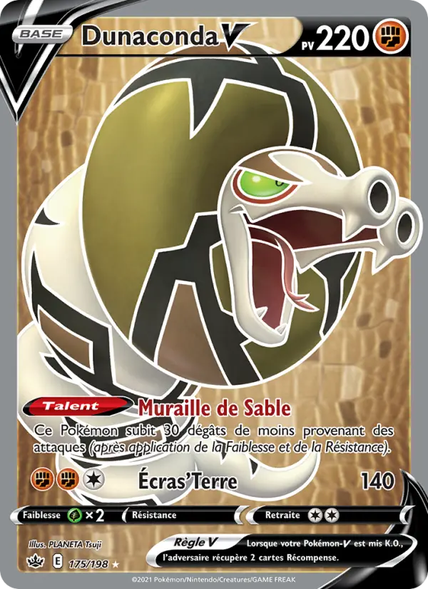 Dunaconda V — Carte Pokémon 175 Règne de Glace