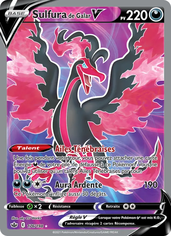 176/198 - Sulfura de Galar V — Carte Pokémon Règne de Glace 176/198