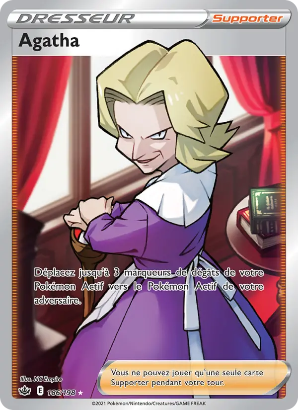 186/198 - Agatha — Carte Pokémon Règne de Glace 186/198