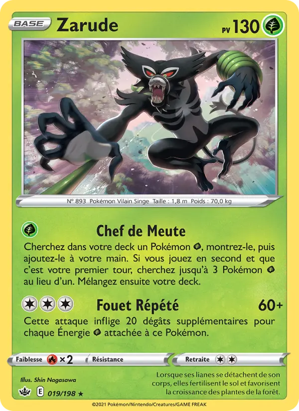019/198 - Zarude — Carte Pokémon Règne de Glace 19/198