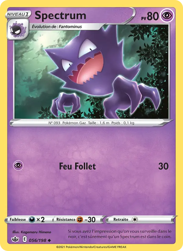 056/198 - Spectrum — Carte Pokémon Règne de Glace 56/198