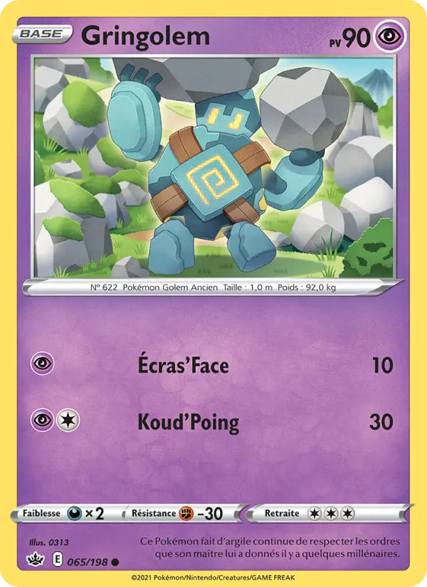 065/198 - Gringolem — Carte Pokémon Règne de Glace 65/198
