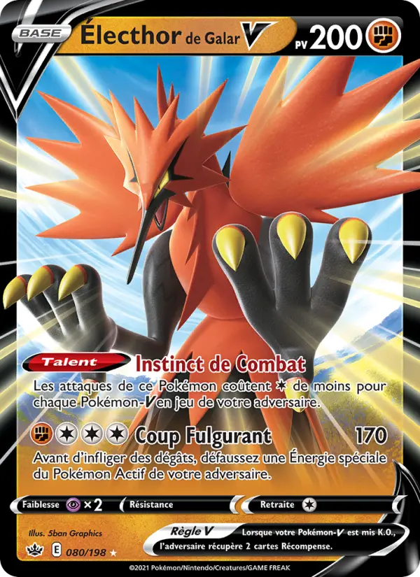 Électhor de Galar V — Carte Pokémon 80 Règne de Glace