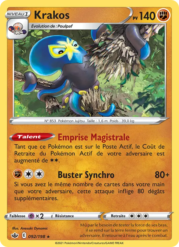 Krakos — Carte Pokémon 92 Règne de Glace