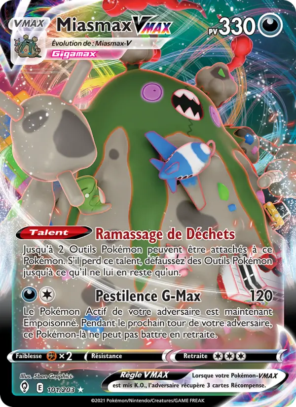 Miasmax VMAX — Carte Pokémon 101 Évolution Céleste