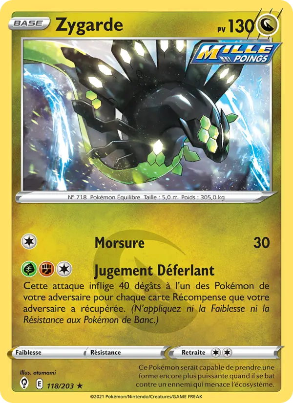 118/203 - Zygarde — Carte Pokémon Évolution Céleste 118/203