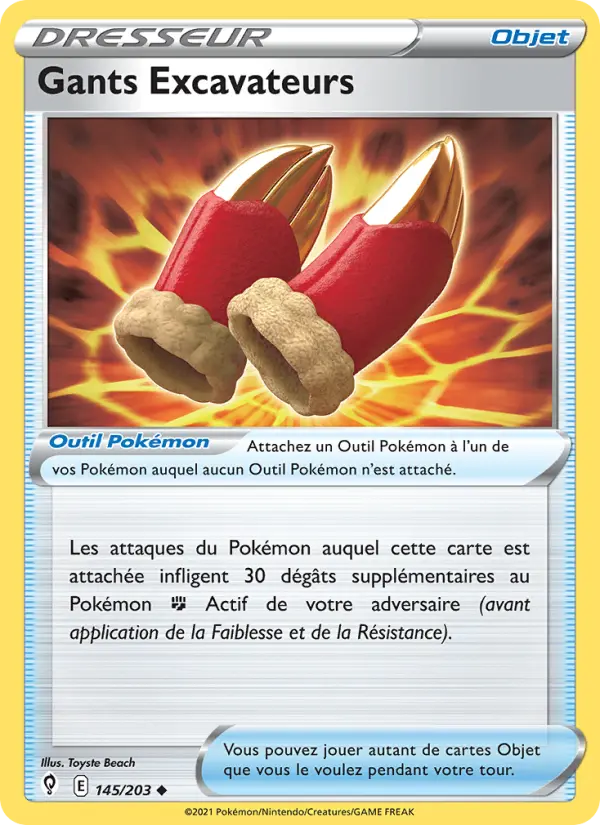 145/203 - Gants Excavateurs — Carte Pokémon Évolution Céleste 145/203