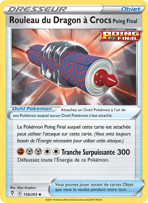 158/203 - Rouleau du Dragon à Crocs Poing Final — Carte Pokémon Évolution Céleste 158/203