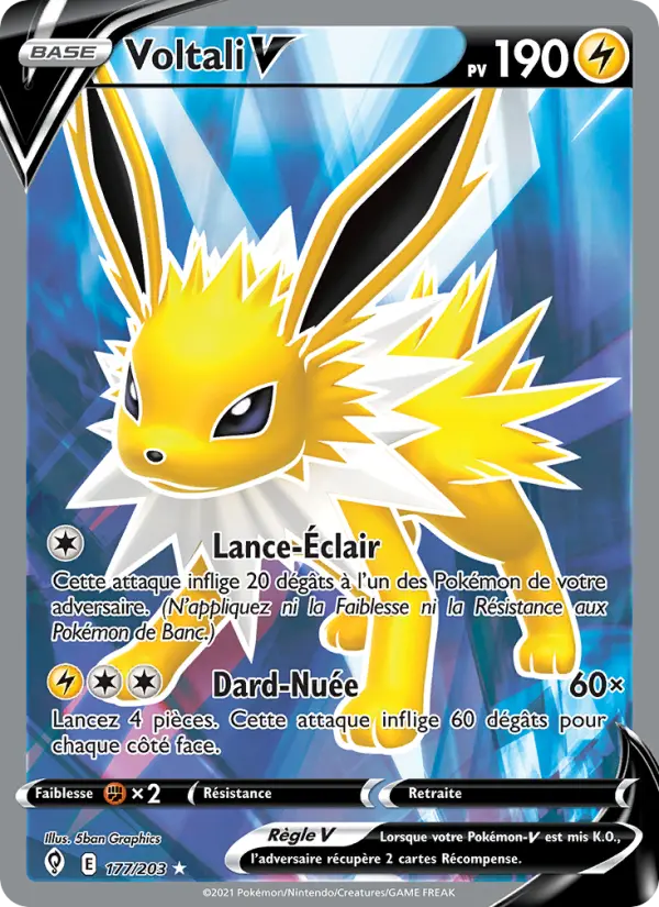 177/203 - Voltali V — Carte Pokémon Évolution Céleste 177/203