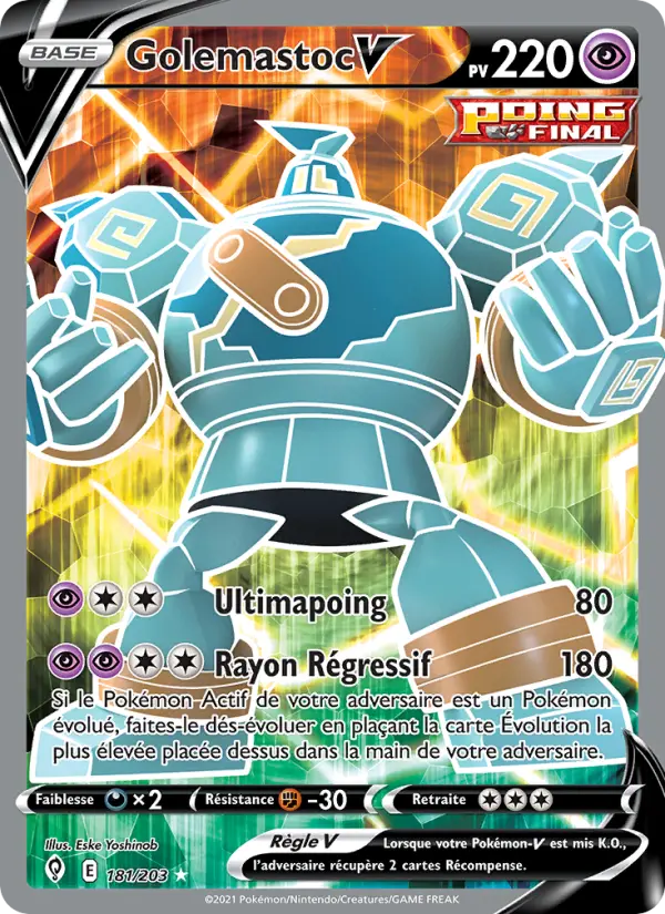 181/203 - Golemastoc V — Carte Pokémon Évolution Céleste 181/203