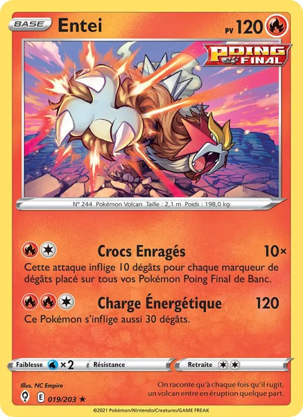 019/203 - Entei — Carte Pokémon Évolution Céleste 19/203