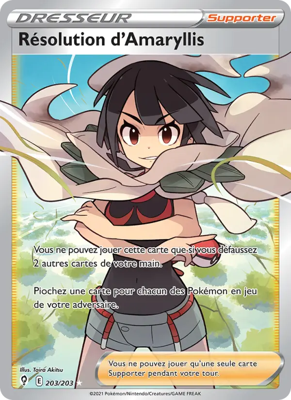 203/203 - Résolution d'Amaryllis — Carte Pokémon Évolution Céleste 203/203