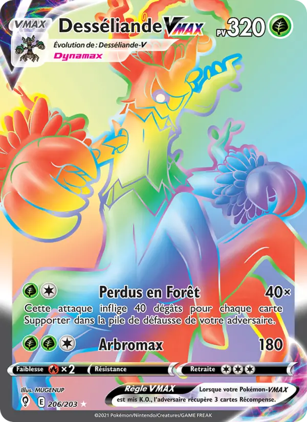 206/203 - Desséliande VMAX — Carte Pokémon Évolution Céleste 206/203