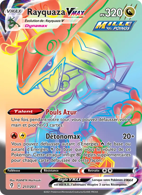 217/203 - Rayquaza VMAX — Carte Pokémon Évolution Céleste 217/203