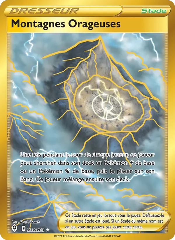 232/203 - Montagnes Orageuses — Carte Pokémon Évolution Céleste 232/203