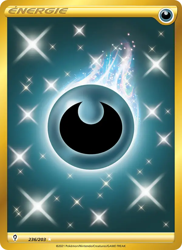 236/203 - Énergie Obscurité — Carte Pokémon Évolution Céleste 236/203