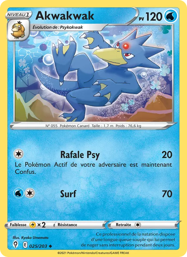 Akwakwak — Carte Pokémon 25 Évolution Céleste