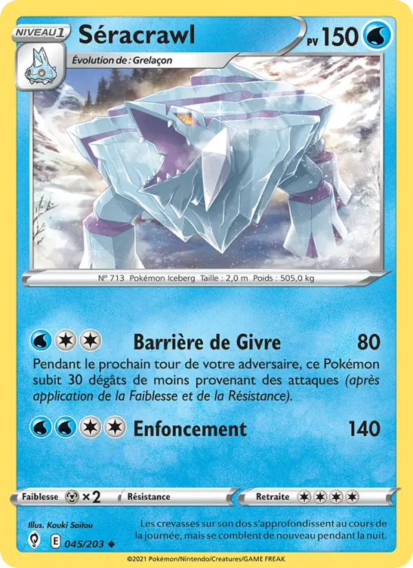Séracrawl — Carte Pokémon 45 Évolution Céleste