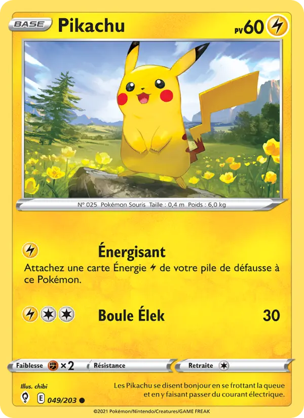 049/203 - Pikachu — Carte Pokémon Évolution Céleste 49/203