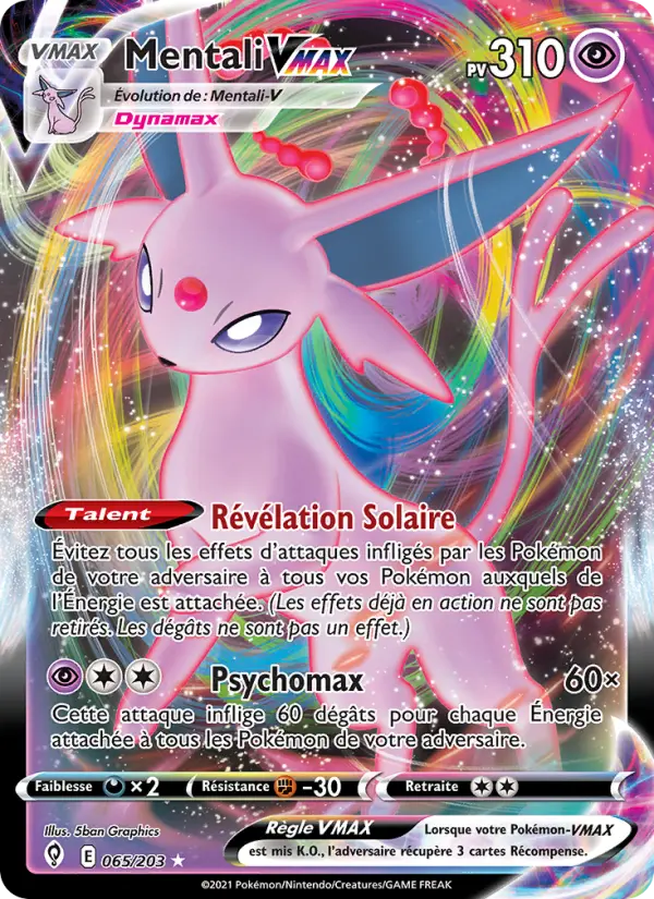 065/203 - Mentali VMAX — Carte Pokémon Évolution Céleste 65/203