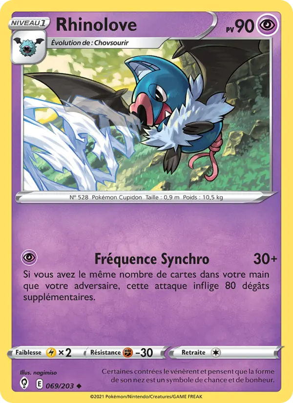 Rhinolove — Carte Pokémon 69 Évolution Céleste