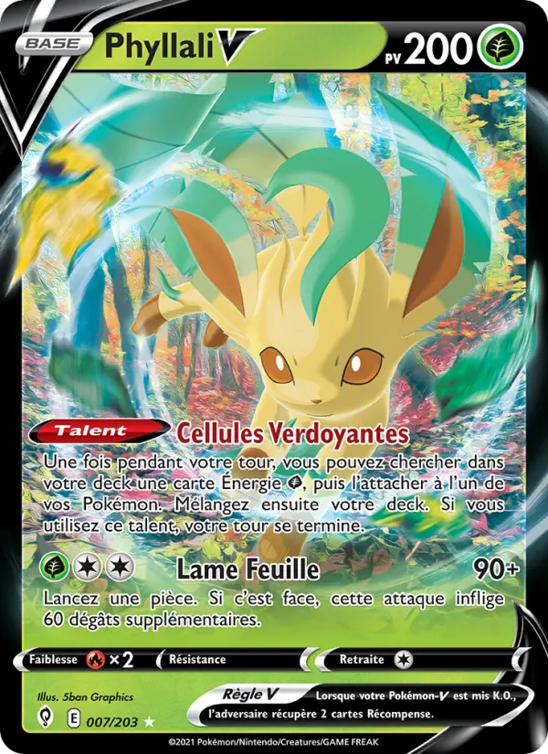 007/203 - Phyllali V — Carte Pokémon Évolution Céleste 7/203