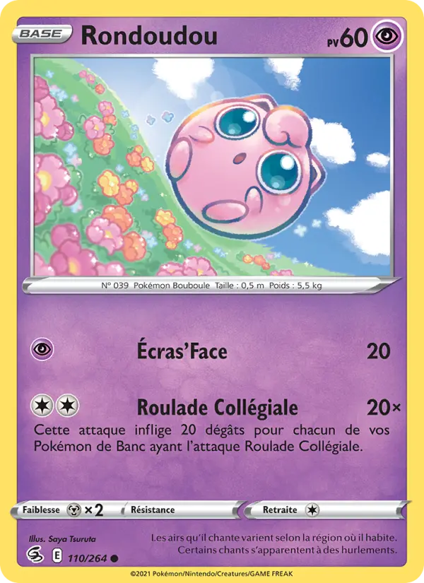 110/264 - Rondoudou — Carte Pokémon Poing de Fusion 110/264