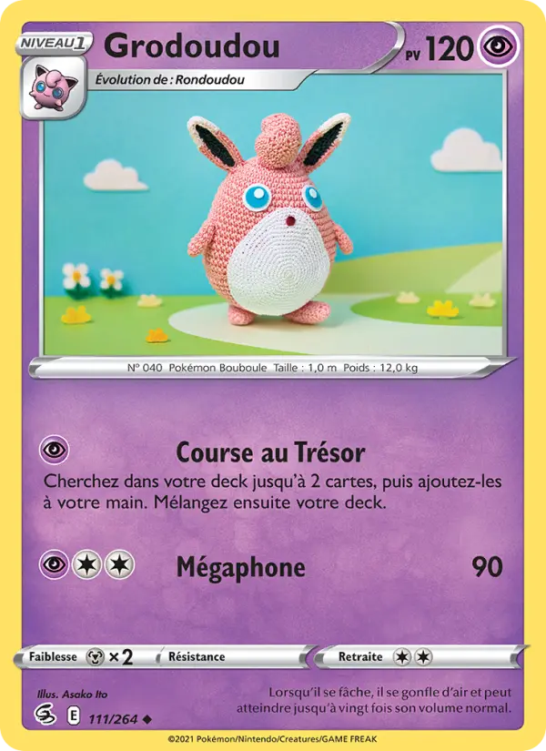 111/264 - Grodoudou — Carte Pokémon Poing de Fusion 111/264