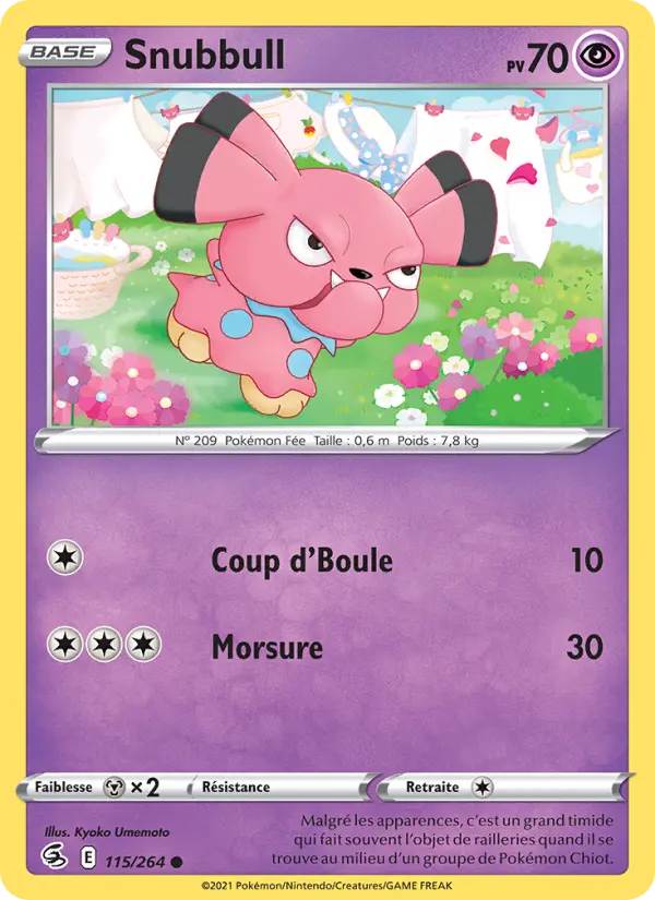 115/264 - Snubbull — Carte Pokémon Poing de Fusion 115/264