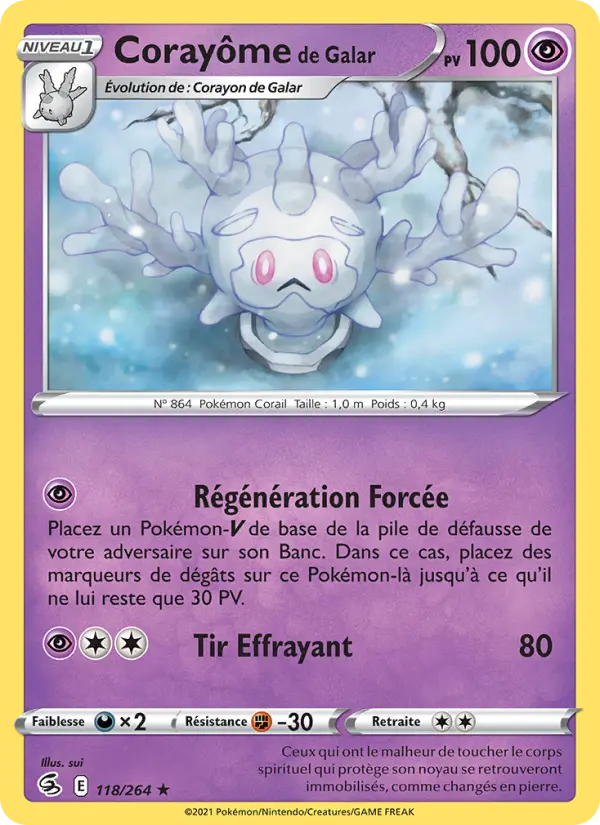 Corayôme de Galar — Carte Pokémon 118 Poing de Fusion