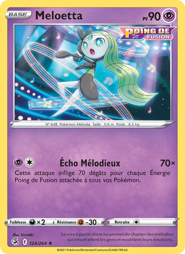 Meloetta — Carte Pokémon 124 Poing de Fusion