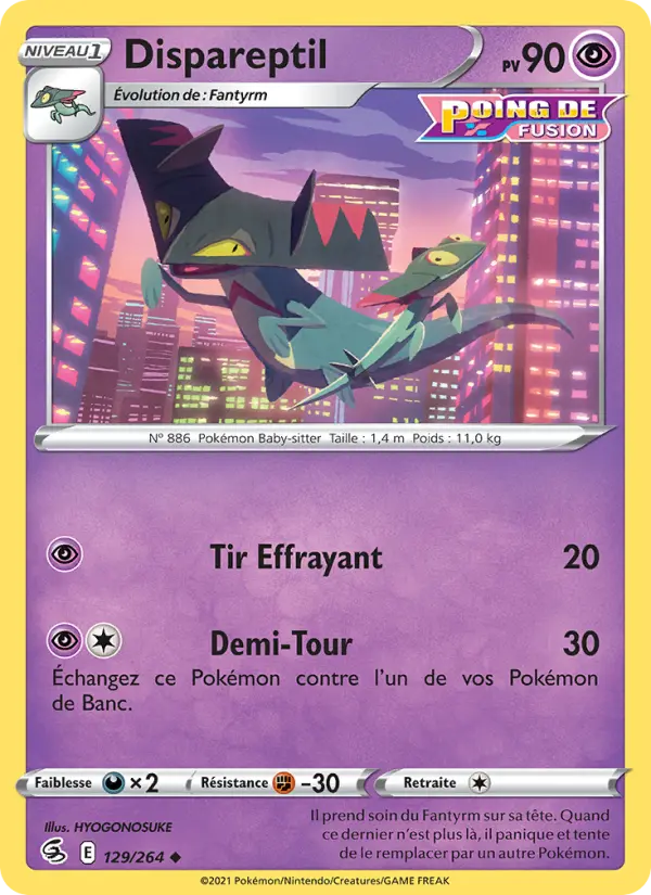 Dispareptil — Carte Pokémon 129 Poing de Fusion