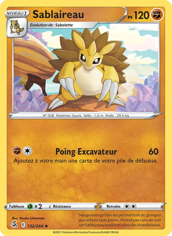 Sablaireau — Carte Pokémon 132 Poing de Fusion