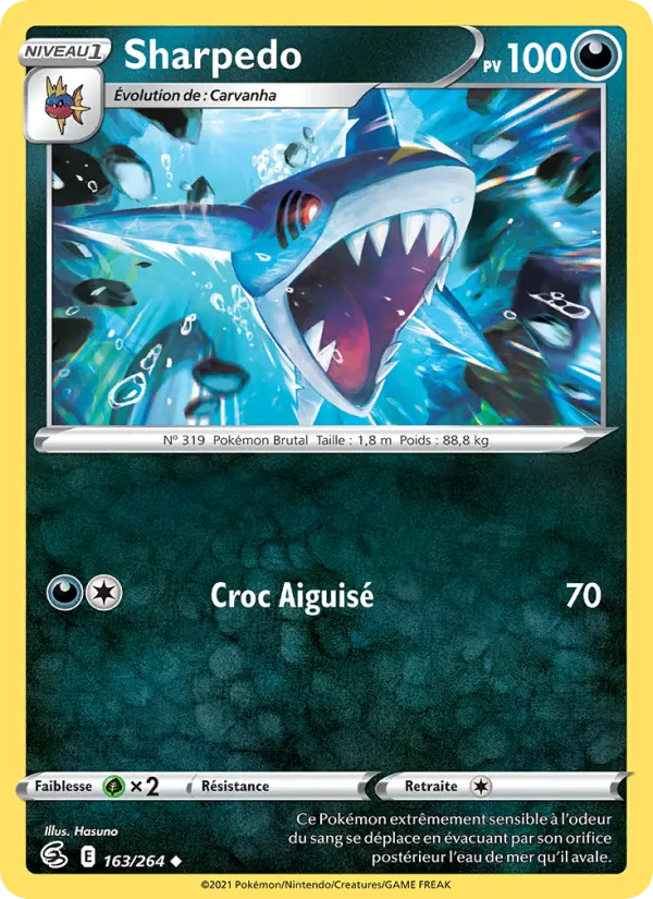 Sharpedo — Carte Pokémon 163 Poing de Fusion