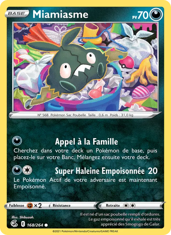 168/264 - Miamiasme — Carte Pokémon Poing de Fusion 168/264
