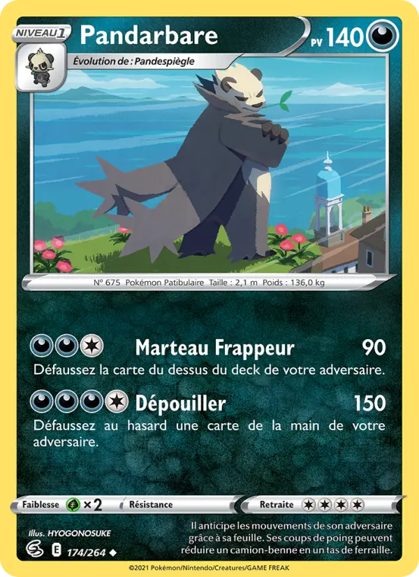 Pandarbare — Carte Pokémon 174 Poing de Fusion