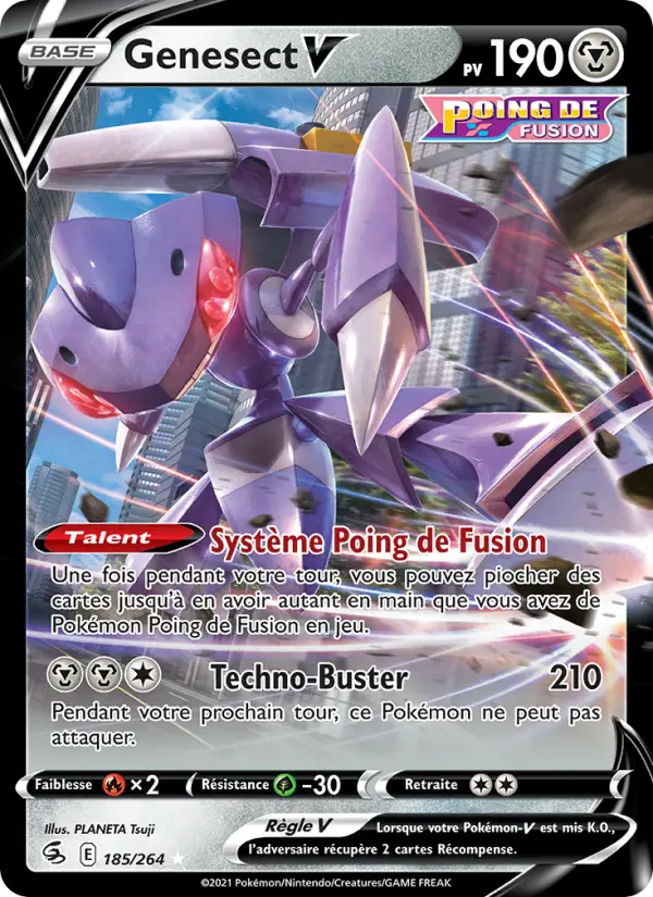 185/264 - Genesect V — Carte Pokémon Poing de Fusion 185/264