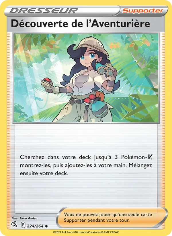 224/264 - Découverte de l'Aventurière — Carte Pokémon Poing de Fusion 224/264