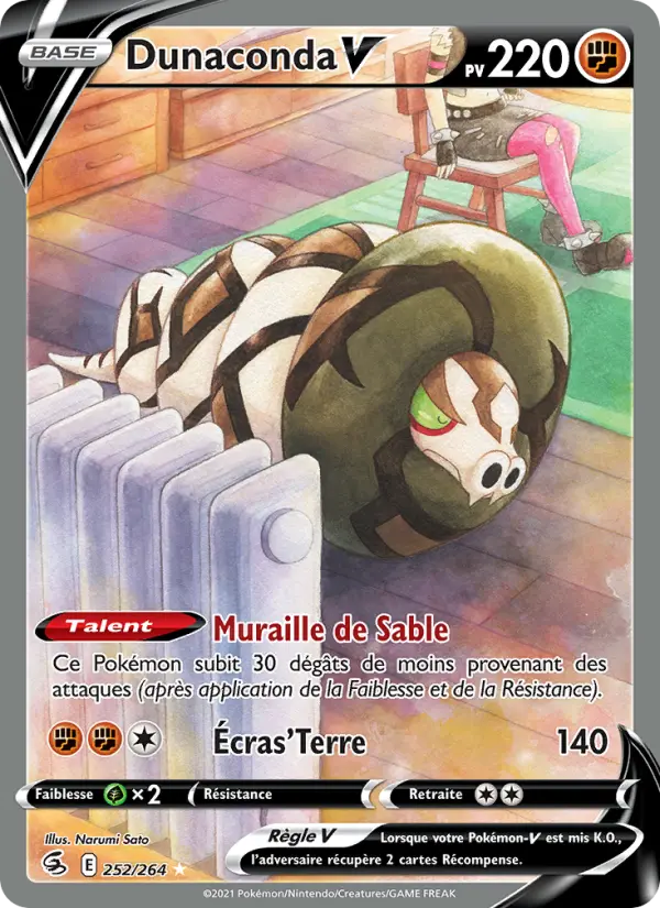 Dunaconda V — Carte Pokémon 252 Poing de Fusion