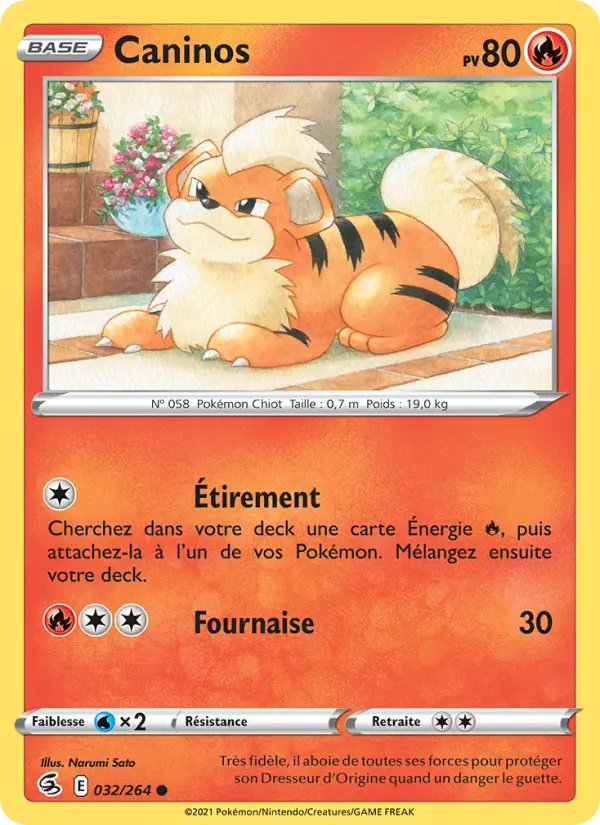 032/264 - Caninos — Carte Pokémon Poing de Fusion 32/264