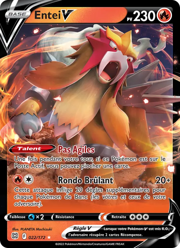 022/172 - Entei V — Carte Pokémon Stars Étincelantes 022/172