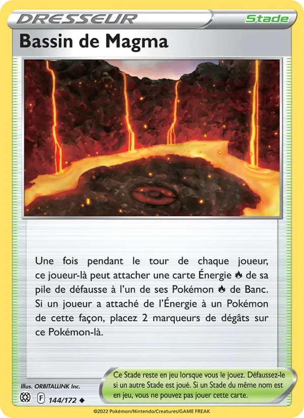 144/172 - Bassin de Magma — Carte Pokémon Stars Étincelantes 144/172