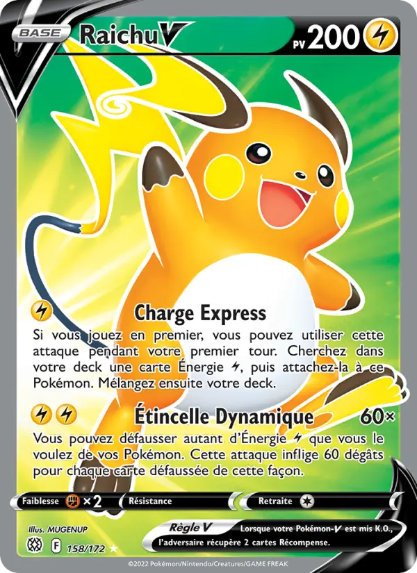 158/172 - Raichu V — Carte Pokémon Stars Étincelantes 158/172