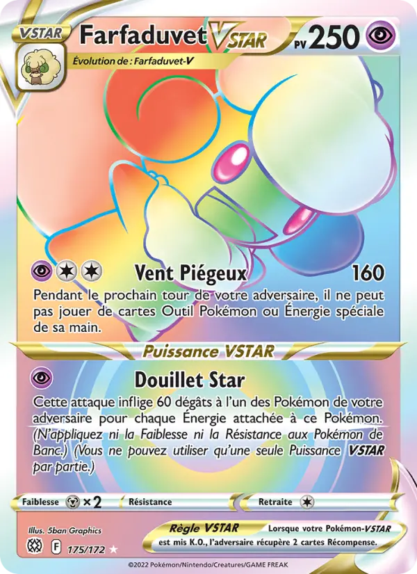175/172 - Farfaduvet VSTAR — Carte Pokémon Stars Étincelantes 175/172