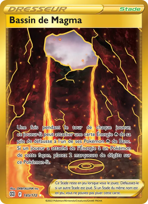 185/172 - Bassin de Magma — Carte Pokémon Stars Étincelantes 185/172